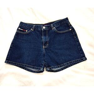 Tommy Jeans Dark Blue Wash Y2K Denim Shorts Womens Sz 11